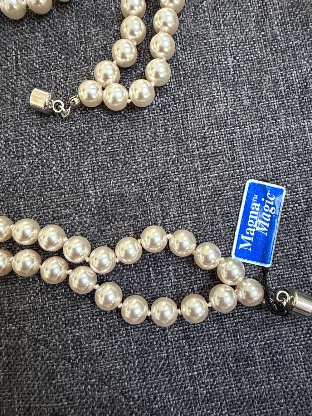 Classic Double Strand White Pearl Necklace - Women Jewelry